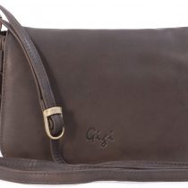 GIGI - Women's Leather Flap Over Cross Body Handbag - Organiser Shoulder Bag with Long Adjustable Strap - OTHELLO 14578