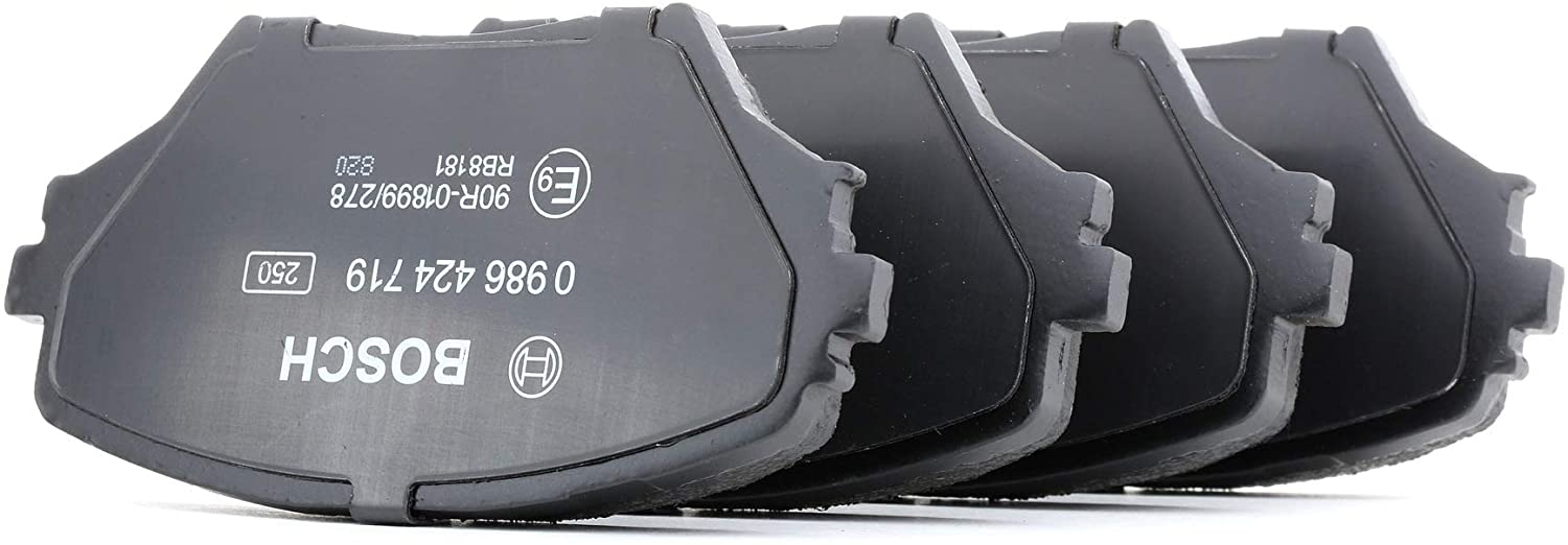 Bosch BP430 - Brake Pads Car Front Axle - Bosch Quality - Reduced Noise and Dust - ECE-R90 Certified - Copper-Free - 1 Set of 4 Pads