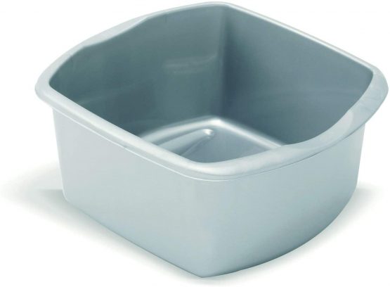 Addis 8 Litre Small Rectangular Bowl, Metallic Silver