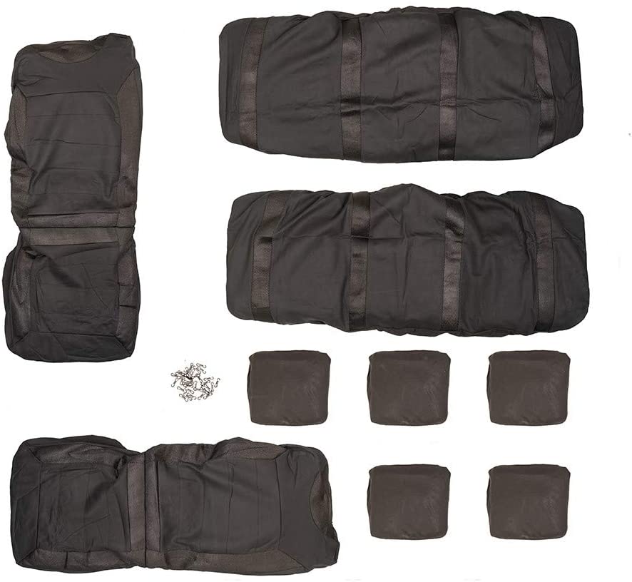 Xtremeauto® Classic Car Seat Covers Set Front & Rear complete with headrest Covers (Black) - Image 2