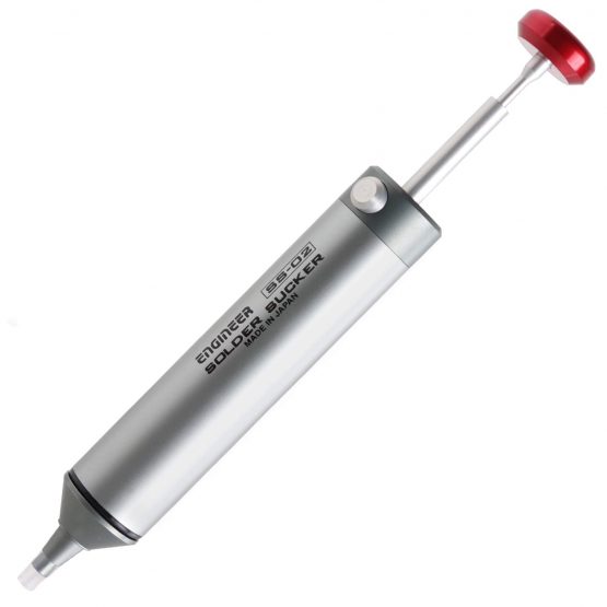 solder sucker pump with innovative 'enveloping' silicone nozzle. Made in Japan. engineer SS-02