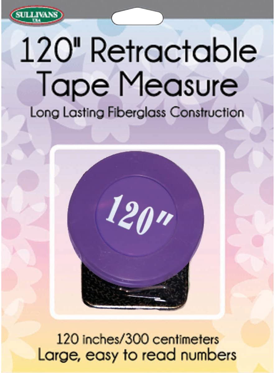 Sullivans Retractable Tape Measure 120-inch-Purple, Other, Multicoloured, 10.16 x 13.97 x 1.9 cm, Multicolor - Image 2