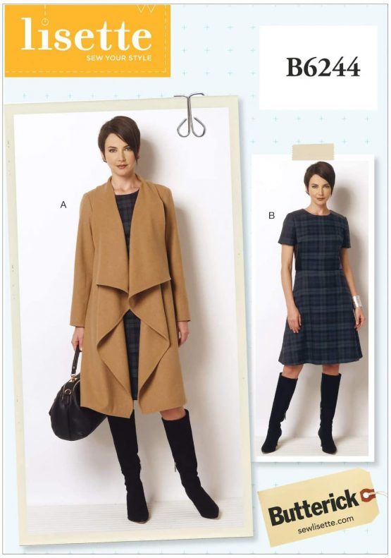 Butterick Patterns 6244 B5,Misses/Women's Coat and Dress,Sizes 8-10-12-14-16
