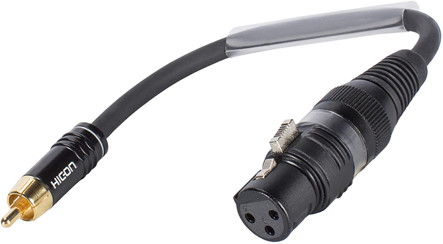 Sommer Cable Adaptor Cable RCA RCA 2 Pin Male to XLR 3 Pin Male 15 cm Hicon Connectors TRH7U0015 SW, Black, 0,15m