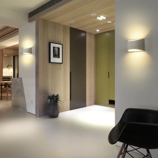 LED Wall Lights Indoor Modern White Plaster Wall Wash Lights 7W Warm White LED Sconce Up and Down Wall Lamp for Living Room, Bedroom, Hallway (G9 LED Bulb Include) - Image 3