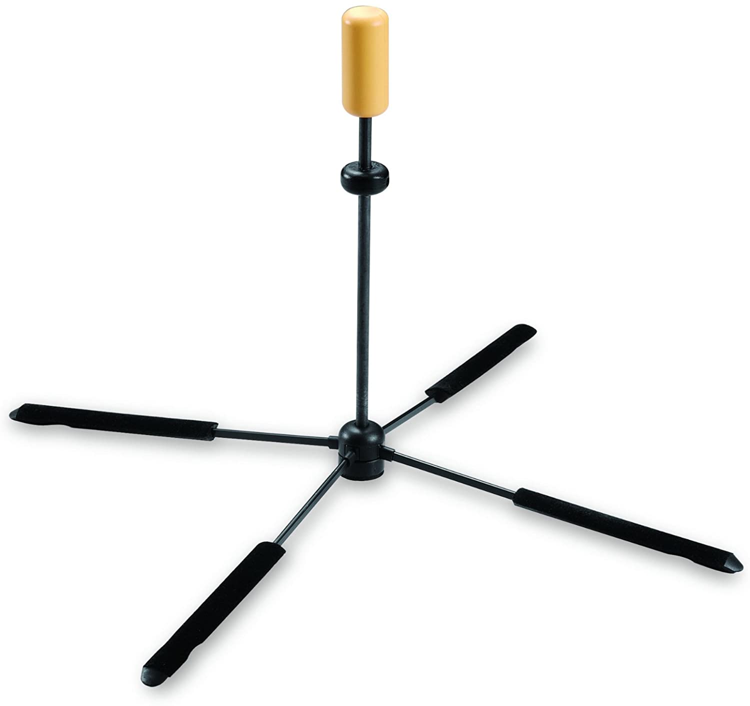 Hercules DS461B In-Foot Joint Flute Stand, Black & Yellow, 6.5 Inch