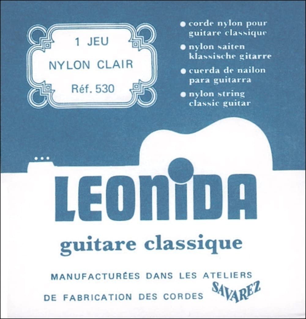 Savarez 656107 Saiten für Klassikgitarre Leonida 530 Satz Nylon blank, Bass versilbert Kupferdraht Normal Tension, Satz standard 530