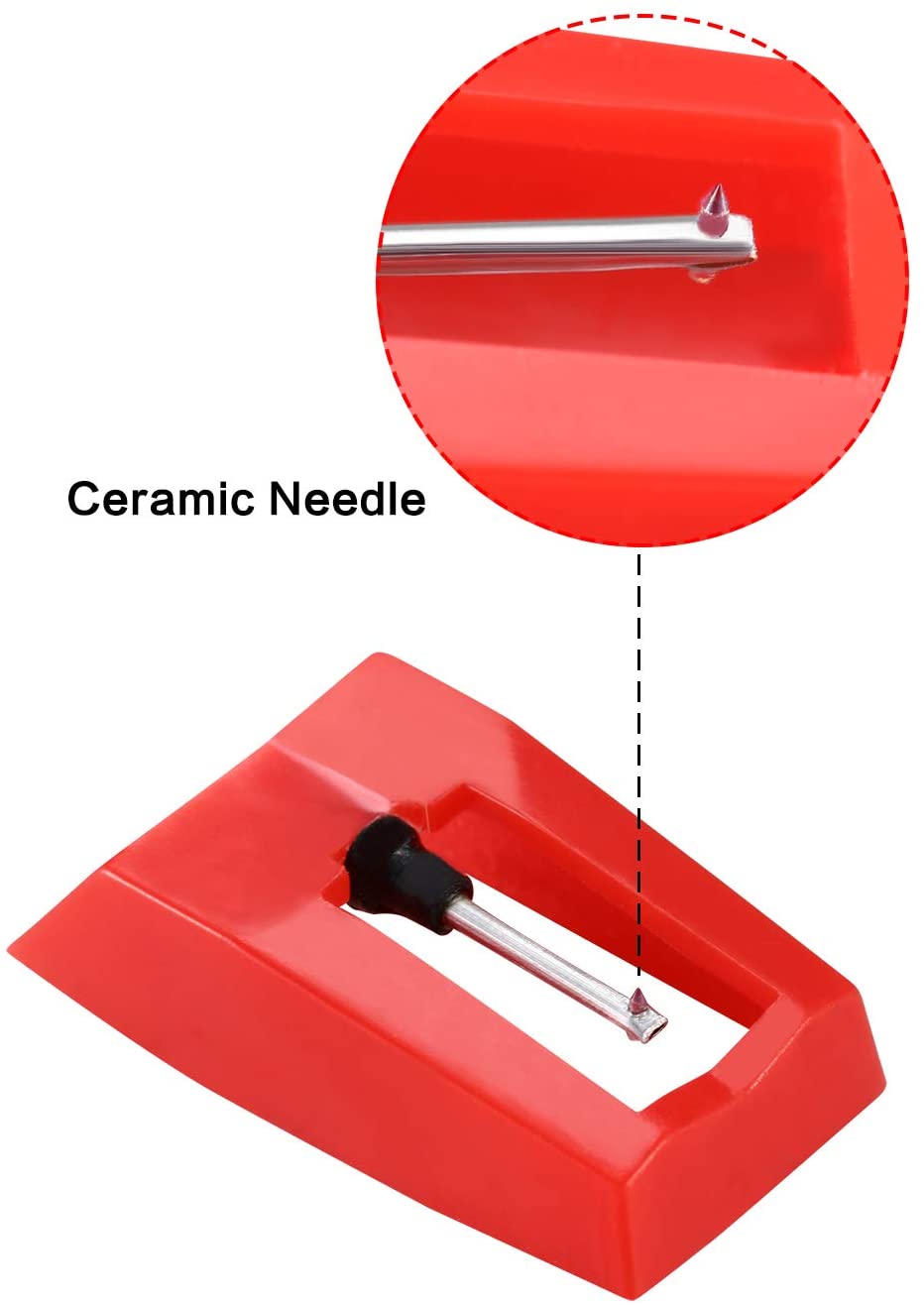 8 Pieces Record Player Needle Turntable Diamond Replacement Stylus Needles for Vinyl Record Player, red - Image 4
