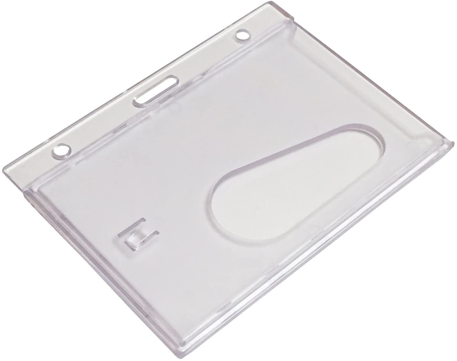 Customcard ltd Clear Enclosed ID Card Badge Holder Pack of 1,F2-VH39-SB5A, Landscape 1