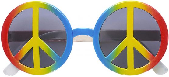 Multicolor Love & Peace Glasses Dress-Up Novelty Glasses Specs & Shades for Fancy Dress Costumes Accessory