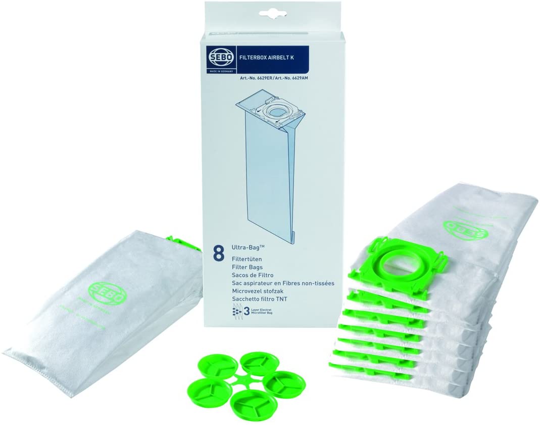 Sebo 6629 3.0ltr Ultra Bag Suitable For K Cleaners Box Of 8, White,SBO6629, 1 - Pack