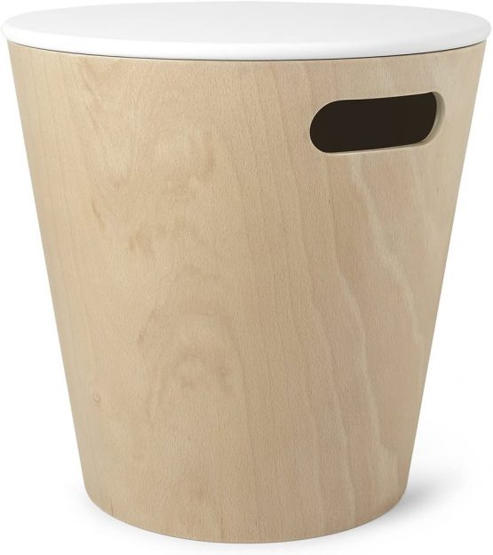 Umbra Woodrow Storage Stool, Wood, White/Natural, 40.41 x 28.3 x 40.69 cm - Image 3