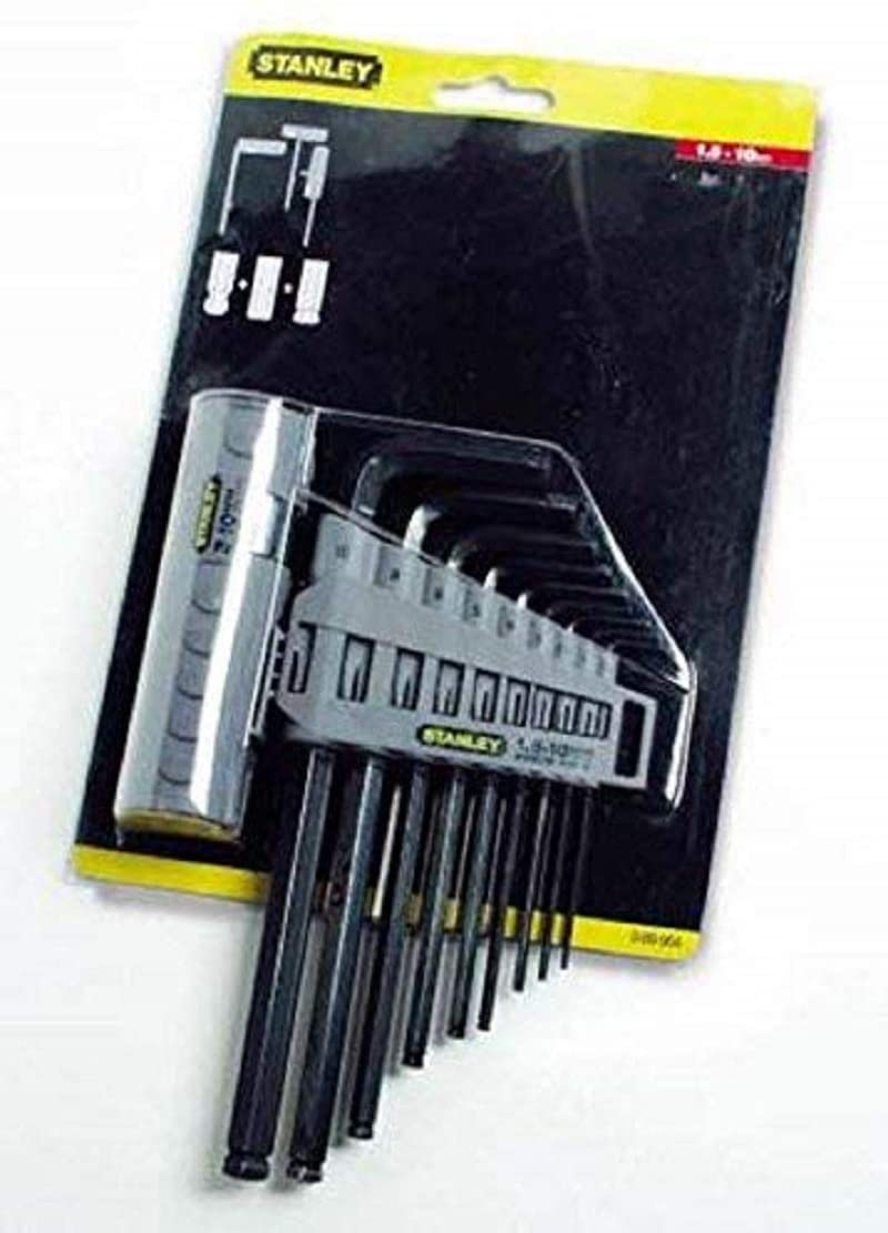 Stanley 089904 Hex Grip Key Set - Metric (9 Pieces), Silver