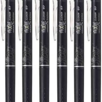 Pilot Black Frixion Clicker Retractable Fine Rollerball Erasable Pens Pen 0.7mm Nib Tip 0.35mm Line BLRT-FR7 (Pack Of 6)