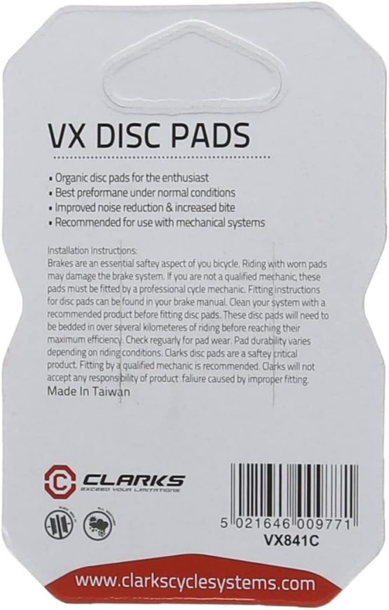 Clarks Organic Disc Brake Pads for Avid Elixir Cr/Elixir R/Elixir, SRAM Xx, Spring Inc. - Image 2