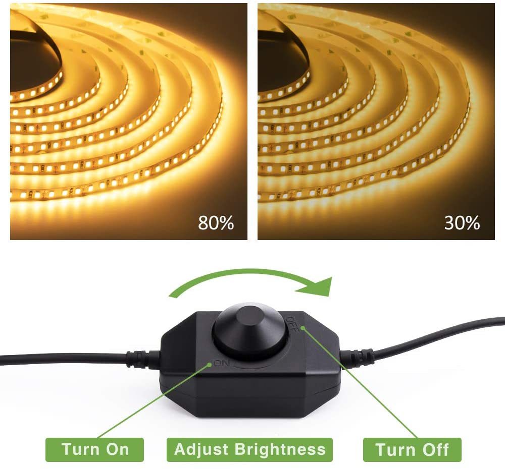 Ustellar Dimmable LED Strip Lights Kit, Super Bright 3000lm Warm White