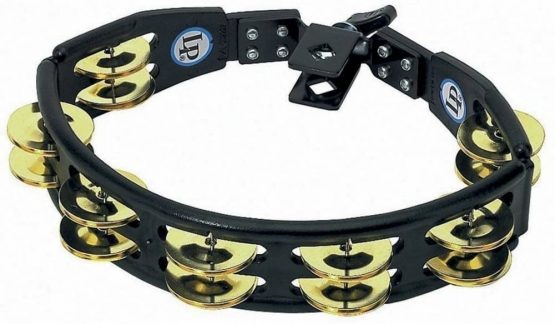LP Latin Percussion Tambourin Cyclop schwarz montierbar Messingschellen zweireihig LP175