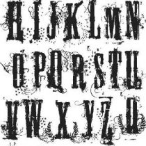 Art Gone Wild Tim Holtz Grunge Alphabet Cling Mounted Stamp