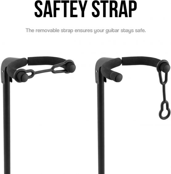 Tiger GST14-BK Universal Guitar Stand in Black - Folding Guitar Stand – for Acoustic Guitar, Classical Guitar, Electric Guitar, Bass Guitar - Image 4