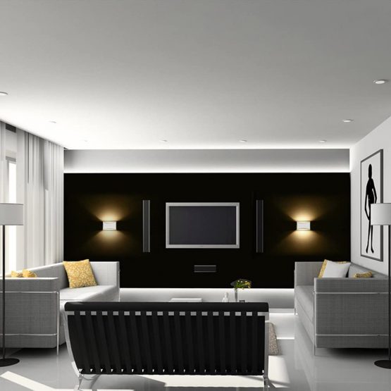 LED Wall Lights Indoor Modern White Plaster Wall Wash Lights 7W Warm White LED Sconce Up and Down Wall Lamp for Living Room, Bedroom, Hallway (G9 LED Bulb Include) - Image 4