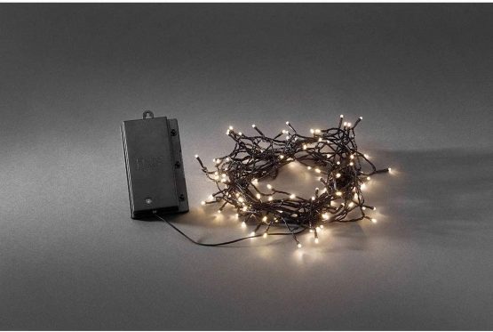 Konstsmide Battery Outdoor 240 LEDs Lights On Black Wire, 23.9 m - Warm White, 3730-100