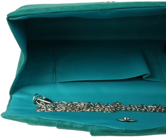 Girly HandBags Faux Suede Clutch Bag Pleated Design Evening Party Womens - Image 4
