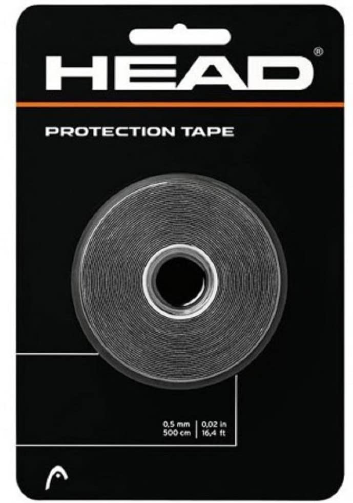 Head Protection Tape for Tennis Rackets, Red and Metallic, M