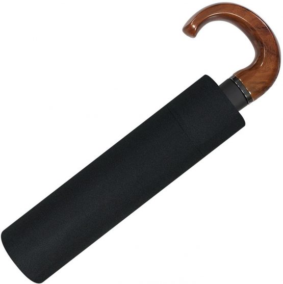 Pierre Cardin Men's Umbrella Wood Effect, Automatic, Round Hook Handle