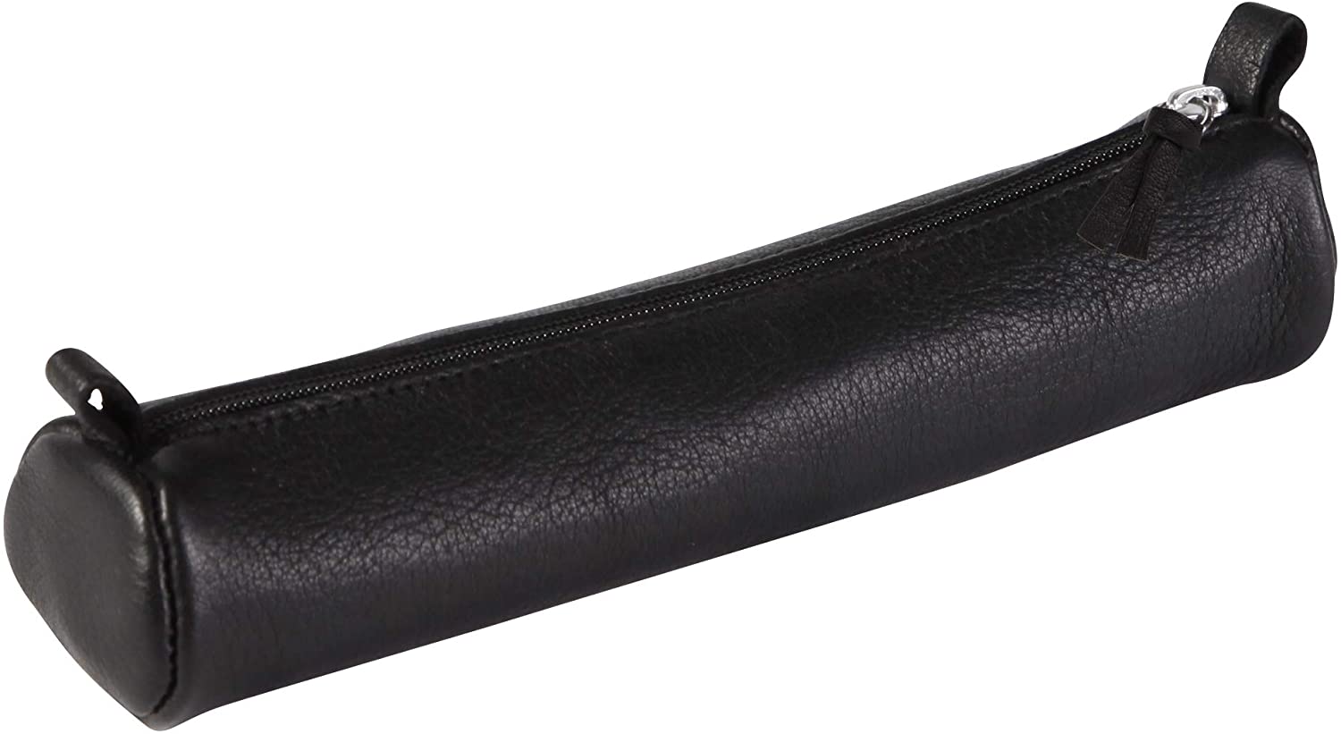Clairefontaine 8327C, One Small Round School Pencil Case, Dimensions: diameter 3,5x18 cm, Made of Genuine Lambskin Leather