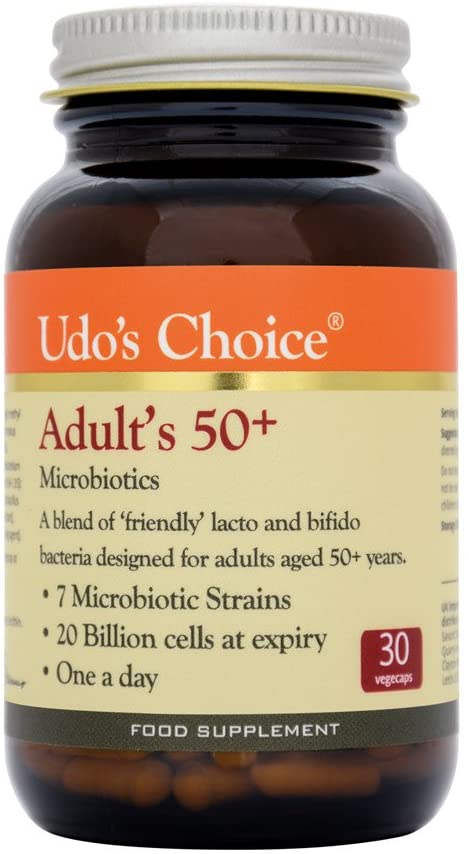 Udo's Choice Adults 50 Plus Age Specific Probiotics, Lacto & Bifido Bacteria, 34 Billion Cell Count, 7 Microbiotics Strains