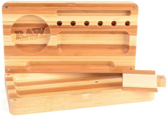 RAW Rolling Tray Striped Limited Edition Magnetic Closing Beige Backflip - Image 3