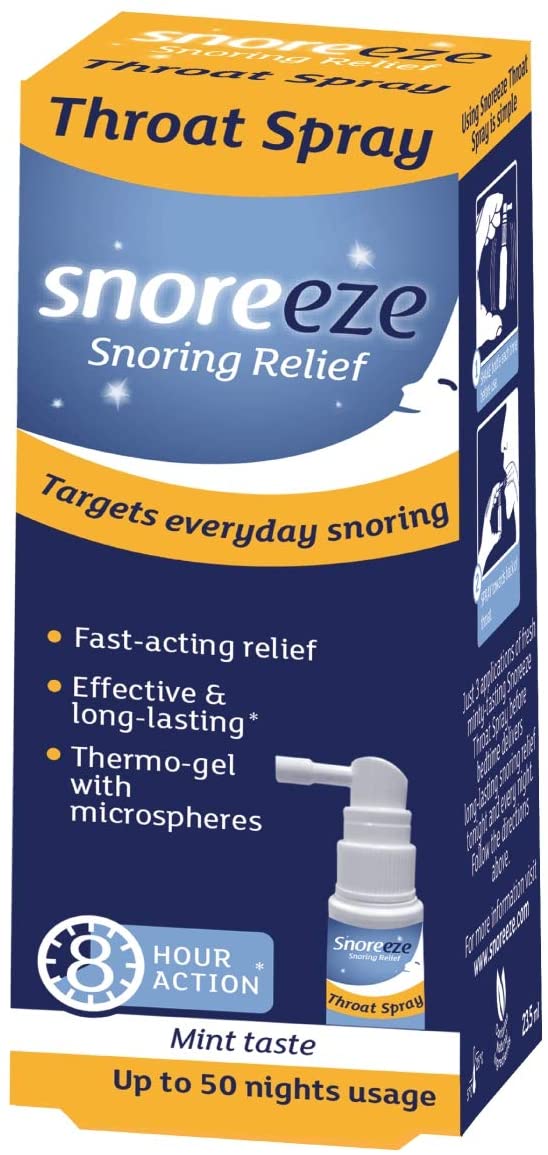 Snoreeze Anti-Snoring Throat Spray, Effective Snoring Aids for Men & Women, Fast Acting Lubricating Thermo Gel