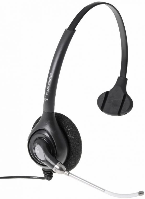 Plantronics 87128-02 SupraPlus HW251H Wideband Monaural Headset, black