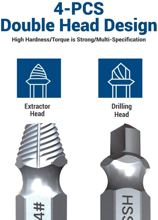 Damaged Screw Extractor Kit Stripped Screw Extractor Set DIY Hand Tools Gadgets Gifts for Men Hassle Free Broken Bolt Extractor Screw Remover Sets - Image 3