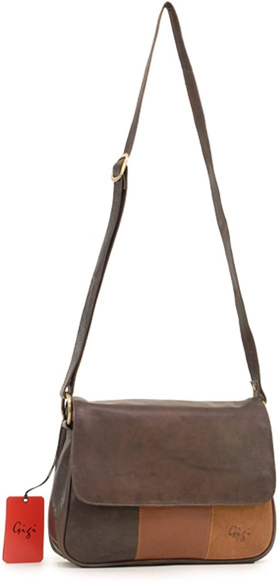 GIGI - Women's Leather Flap Over Cross Body Handbag - Shoulder Bag with Long Adjustable Strap - OTH1008 - Image 2