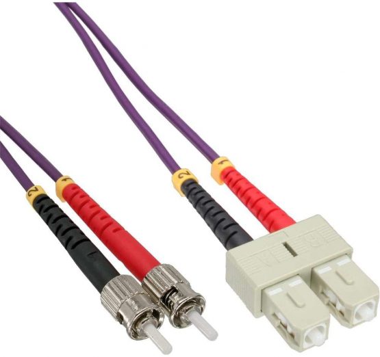 InLine® 82501P LWL Duplex Cable SC/ST 50/125µm, OM4, 1 m