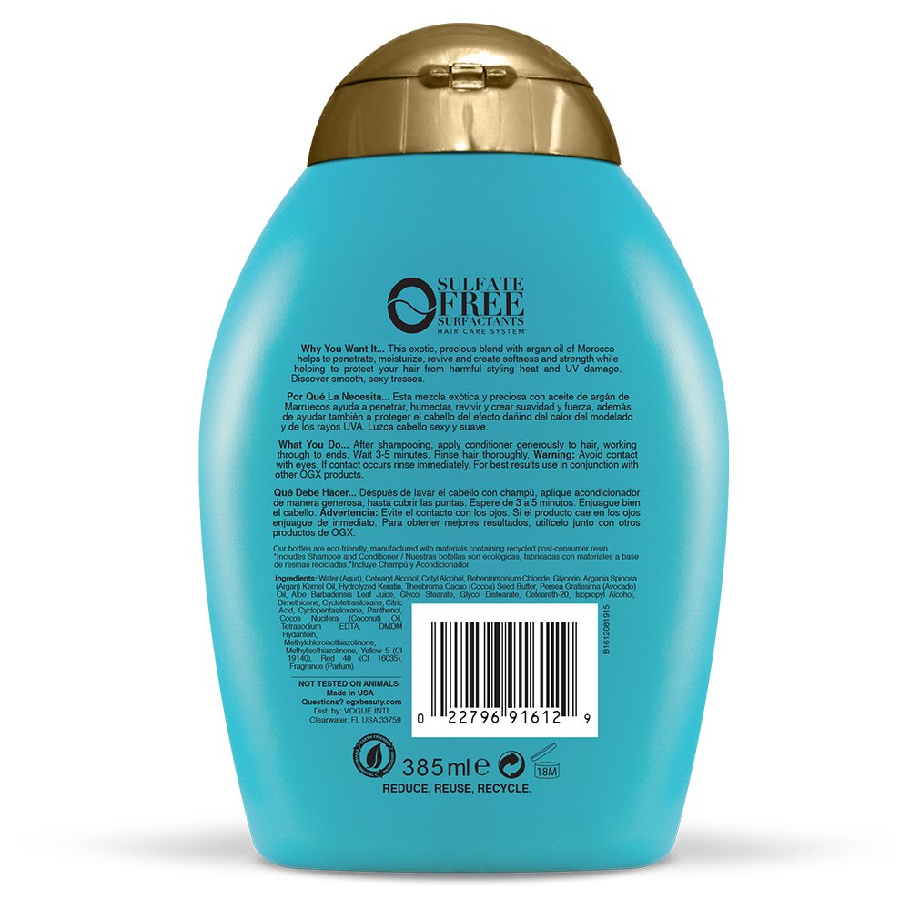 OGX Renewing Argan Oil of Morocco Conditioner, (1) 13 Ounce Bottle, Paraben Free, Sulfate Free, Sustainable Ingredients - Image 2