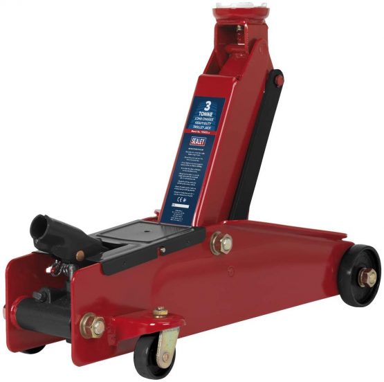 Sealey 1153CX 3 Tonne Long Chassis Heavy-Duty Trolley Jack, 302mm x 670mm x 172mm - Image 2