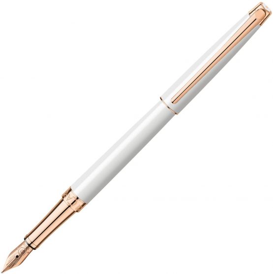 Caran d'Ache CD4791.001 Nib M Leman Slim Fountain Pen - White