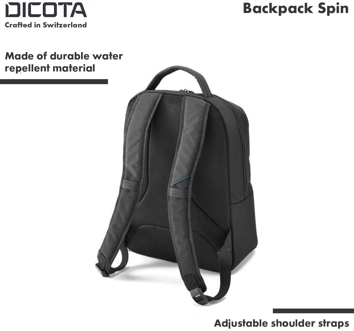 Dicota D30575 Spin Backpack Laptop Bag 14-15.6" - Black - Image 4