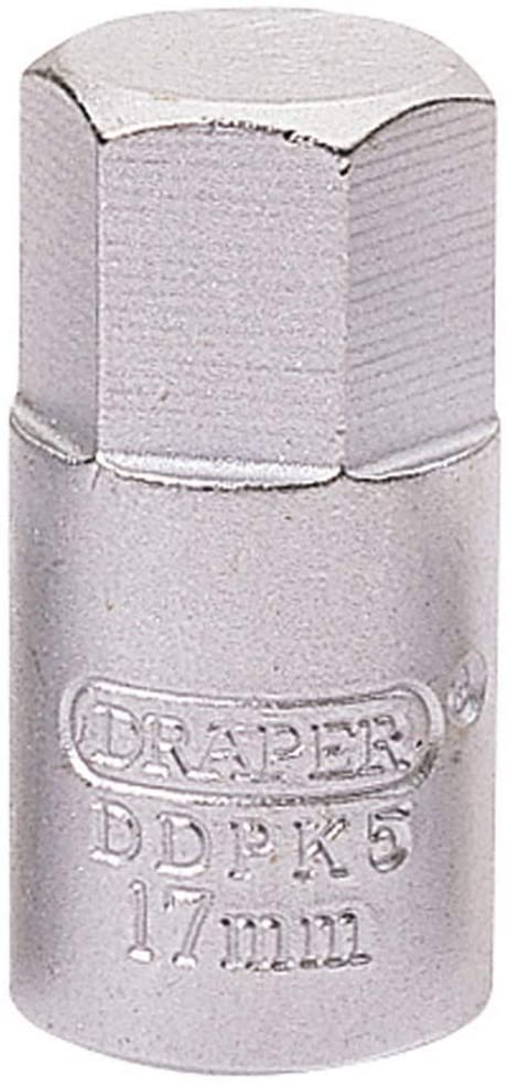 Draper 38323 Hexagon Drain Plug Key, 3/8" Square Drive, 17mm , Blue