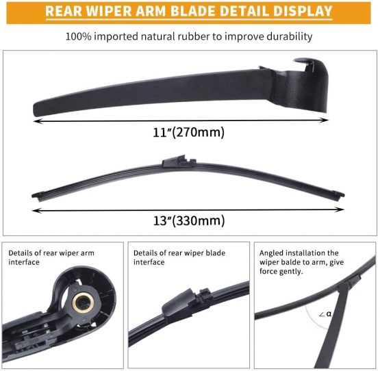 MIKKUPPA Rear Windscreen Wiper Arm and Blade, for Polo 9N | Golf MK5 - OEM: # 6Q6 955 707C - Image 2