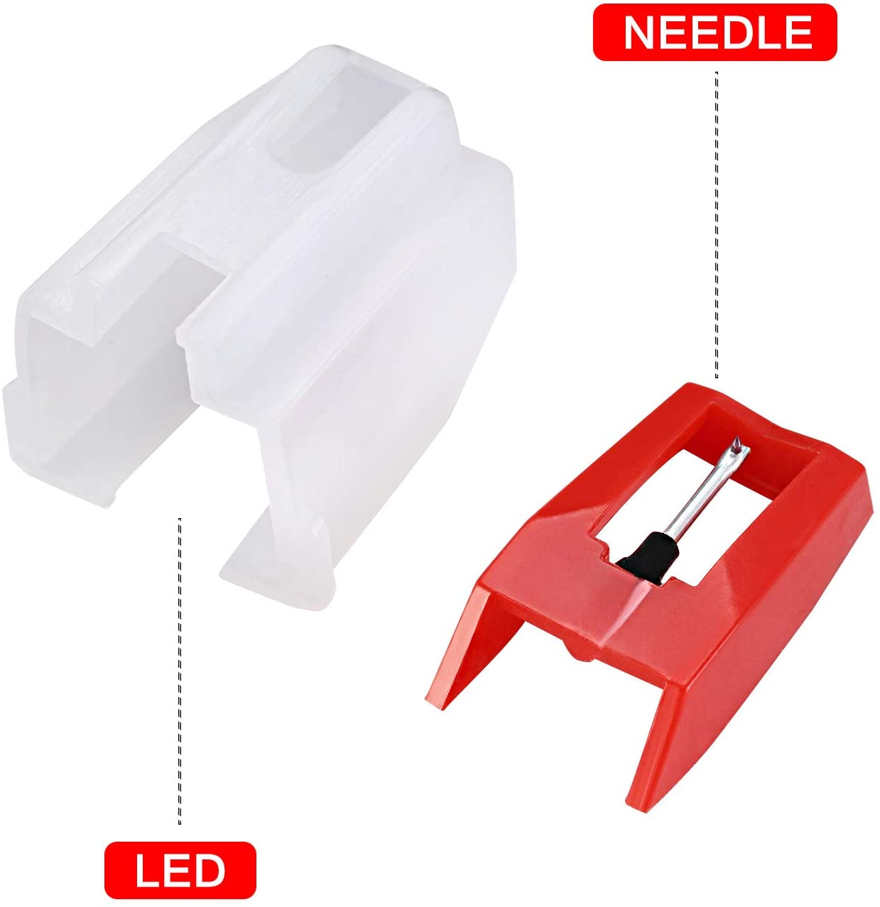 8 Pieces Record Player Needle Turntable Diamond Replacement Stylus Needles for Vinyl Record Player, red - Image 3