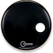 Aquarian Regulator 22-inch Small Port Hole Bass Drum Head - Black