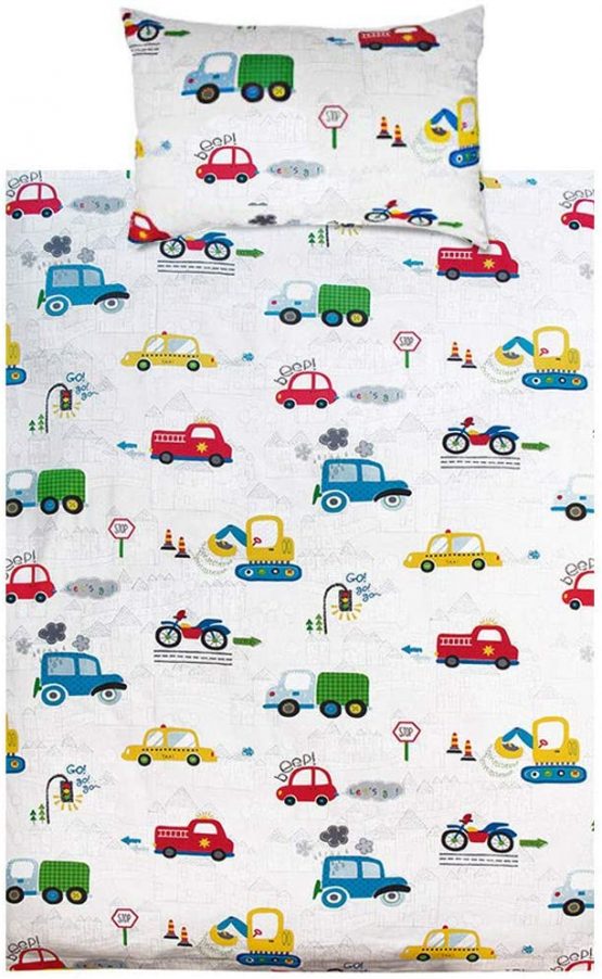 KEAYOO Cot Bedding - 100% Cotton 100X135CM Cot Duvet Cover + Pillowcase for Toddler