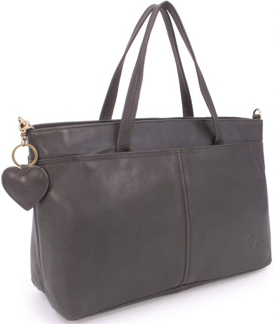 GIGI - Women's Large Leather Tote Handbag - Shoulder Bag/Cross Body With Extra Detachable Adjustable Strap - OTHELLO 6490 - Image 3