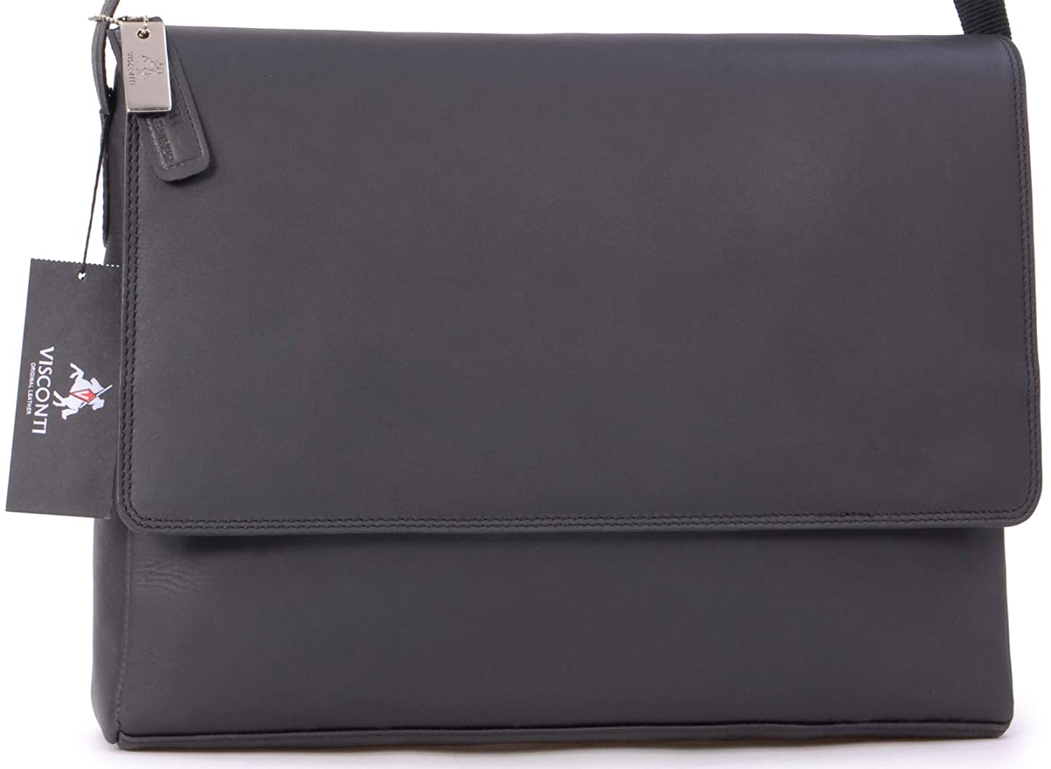 Laptop Messenger Shoulder Bag L 18516 Office Work Organiser Bag TEXAS - Oil Tan Hunter Leather VISCONTI Multiple Pockets 15 Inch Laptop Bag