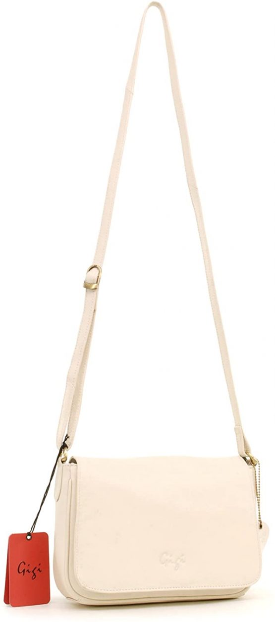 GIGI - Women's Leather Flap Over Cross Body Handbag - Organiser Shoulder Bag with Long Adjustable Strap - OTHELLO 14578 - Image 3