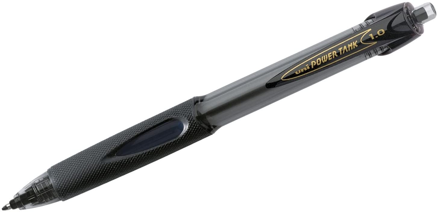 Uni-Ball Power Tank Retractable Ballpoint Pen, 1.0mm, Colour: Black (Single), 1.0 mm