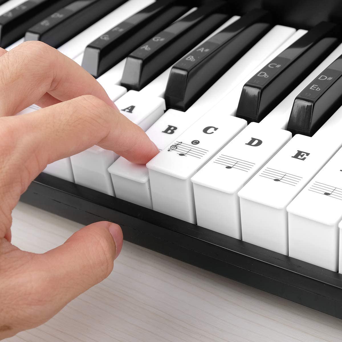 Piano Removable Piano Keyboard Note Labels to Key Keyboards (Sticker Black), 88 Keys - Image 2